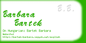 barbara bartek business card